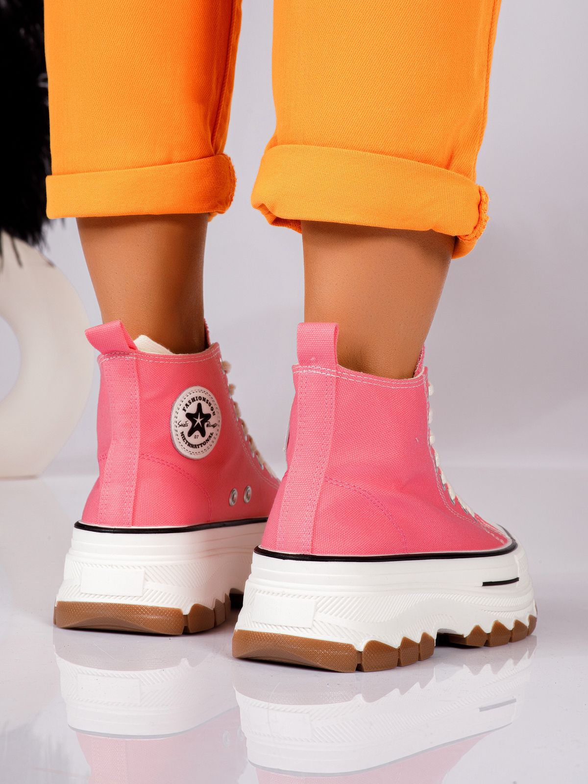 Női rózsaszín textil tornacipő Seline #24183