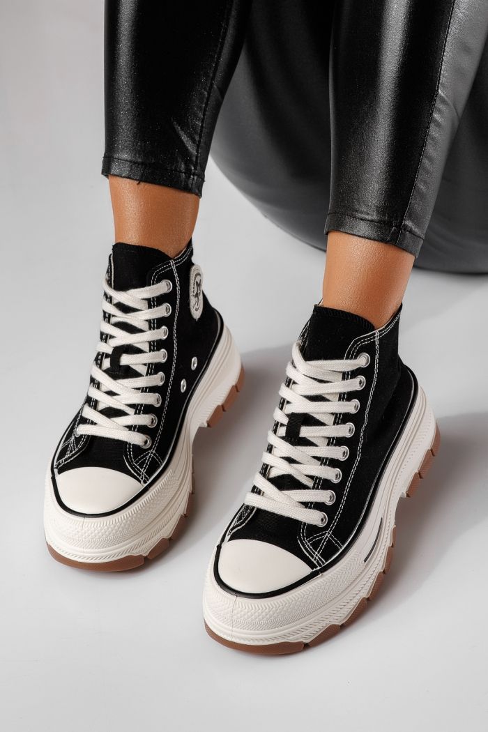 Női fekete textil tornacipő Seline #24184