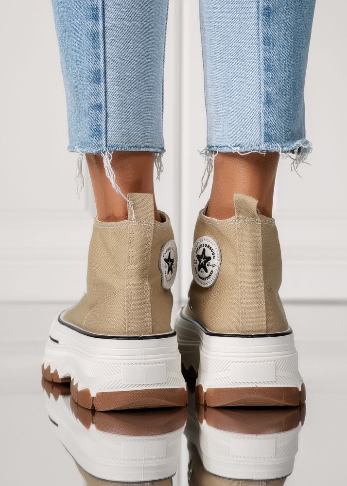 Női khaki színű textil tornacipő Seline #24186