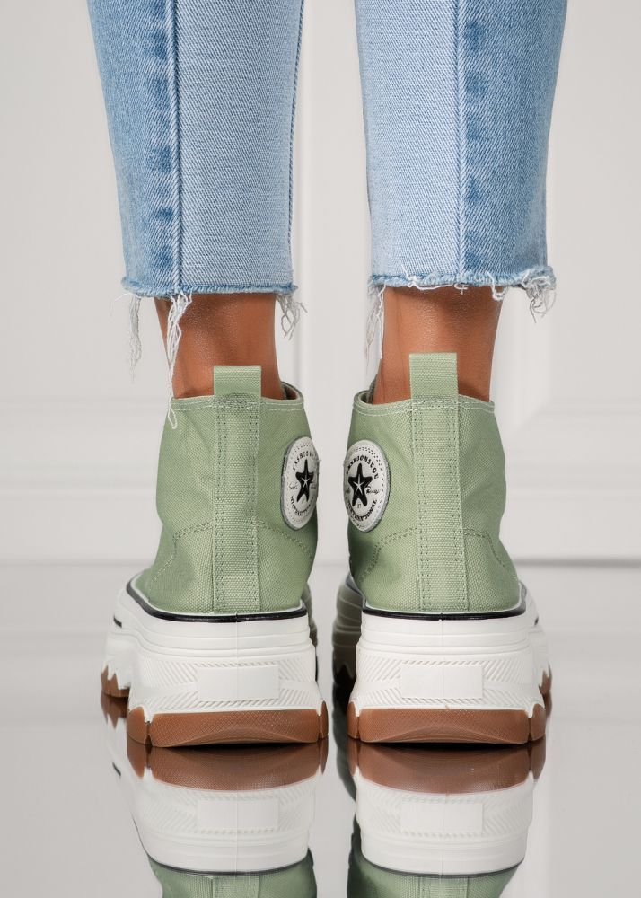 Női zöld textil tornacipő Seline #24187