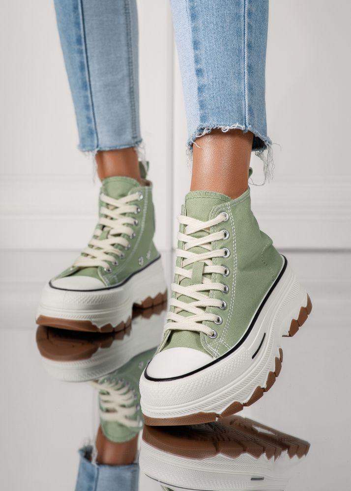 Női zöld textil tornacipő Seline #24187