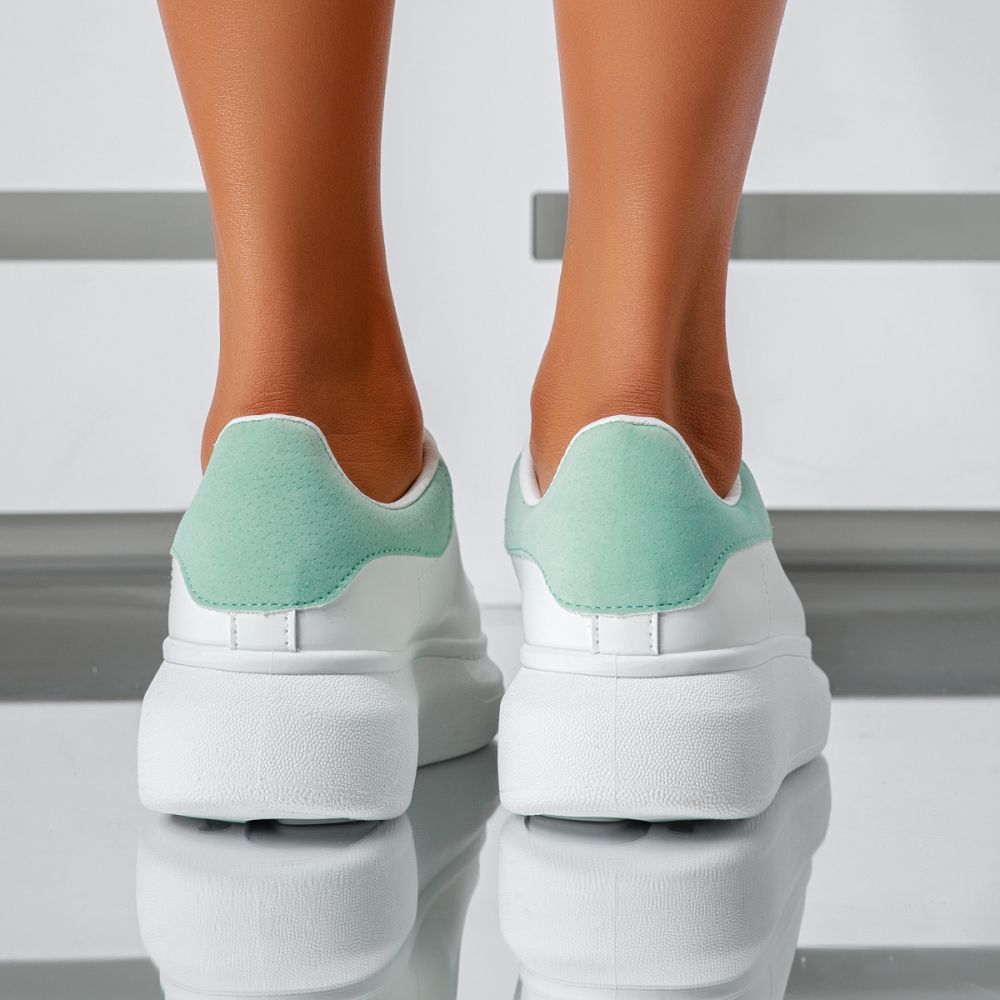 Női fehér sportcipő ekológikus bőrből Raya #24178