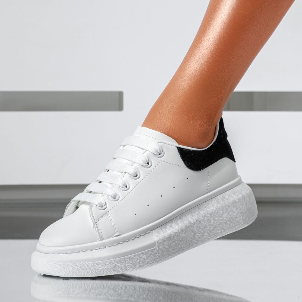 Női fehér ekológikus bőr tornacipő Raya #24180