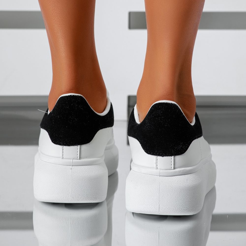 Női fehér ekológikus bőr tornacipő Raya #24180