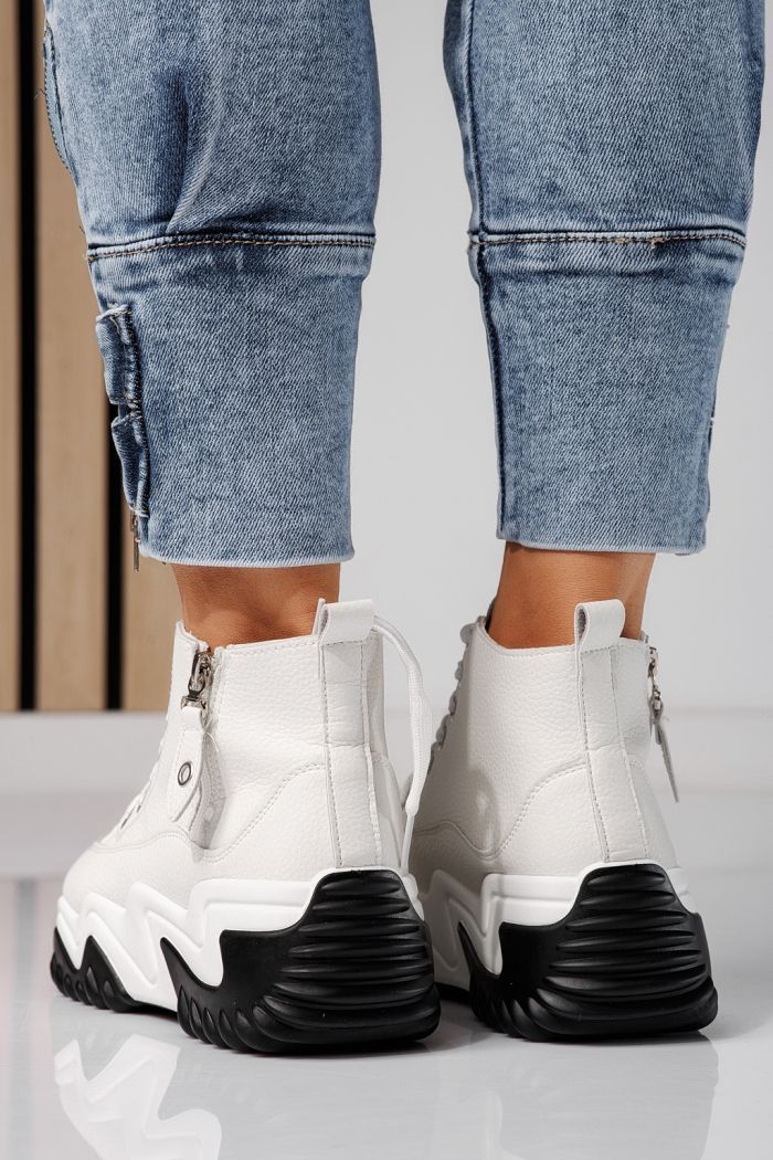 Női fehér sportcipő ekológikus bőrből Layla #24155