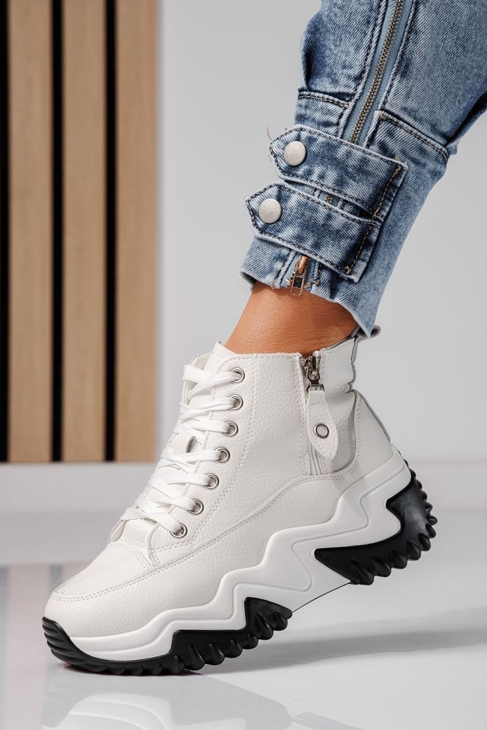 Női fehér sportcipő ekológikus bőrből Layla #24155