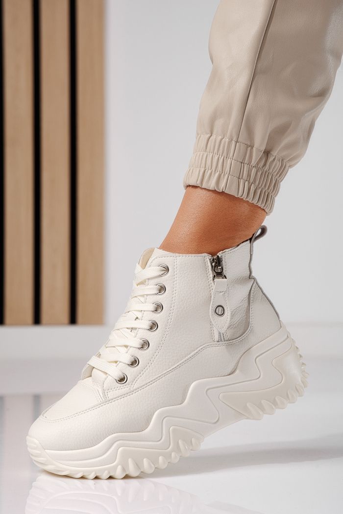 Női bézs színű ekológikus bőr tornacipő Layla #24156