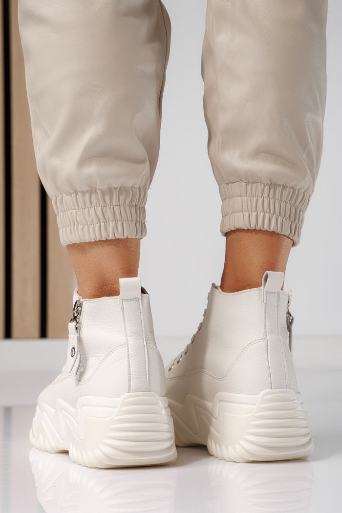 Női bézs színű ekológikus bőr tornacipő Layla #24156