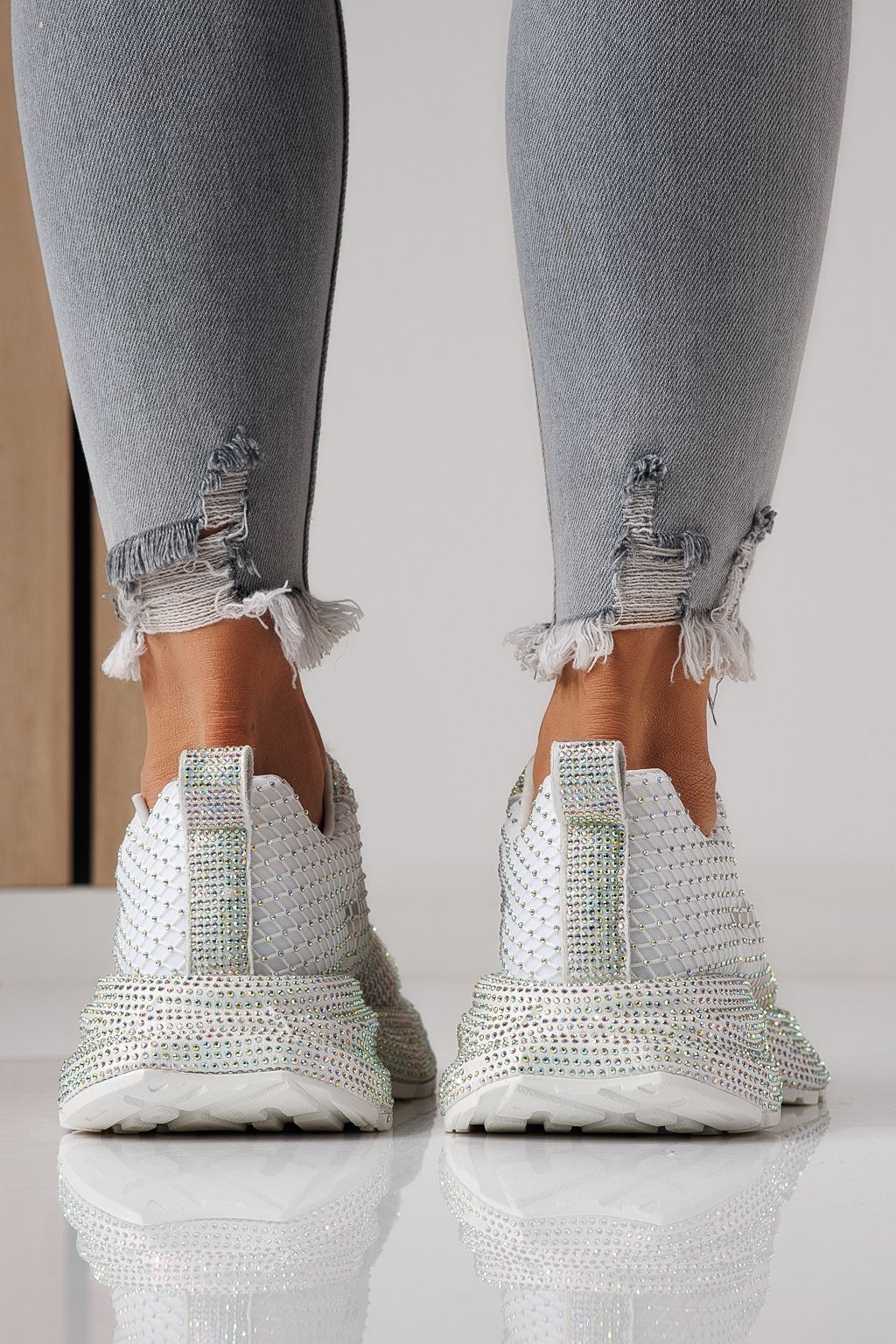 Női sportcipők fehér textil anyagból készült Cataleya #24065