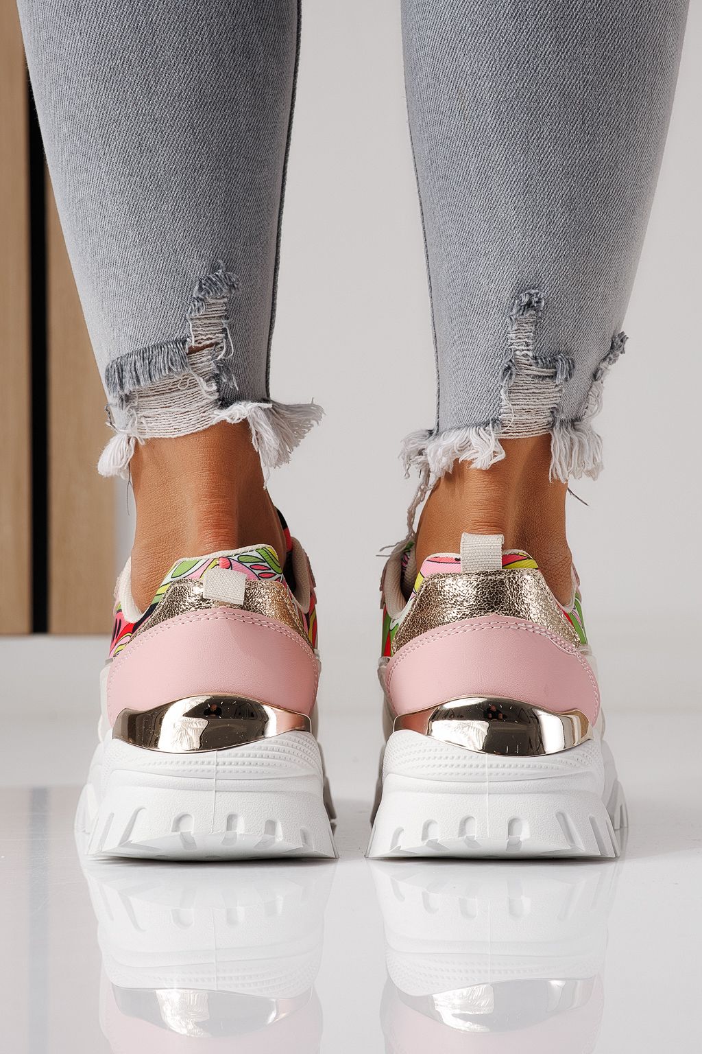 Női sportcipők rózsaszín öko bőrből készült Jasmine #24132