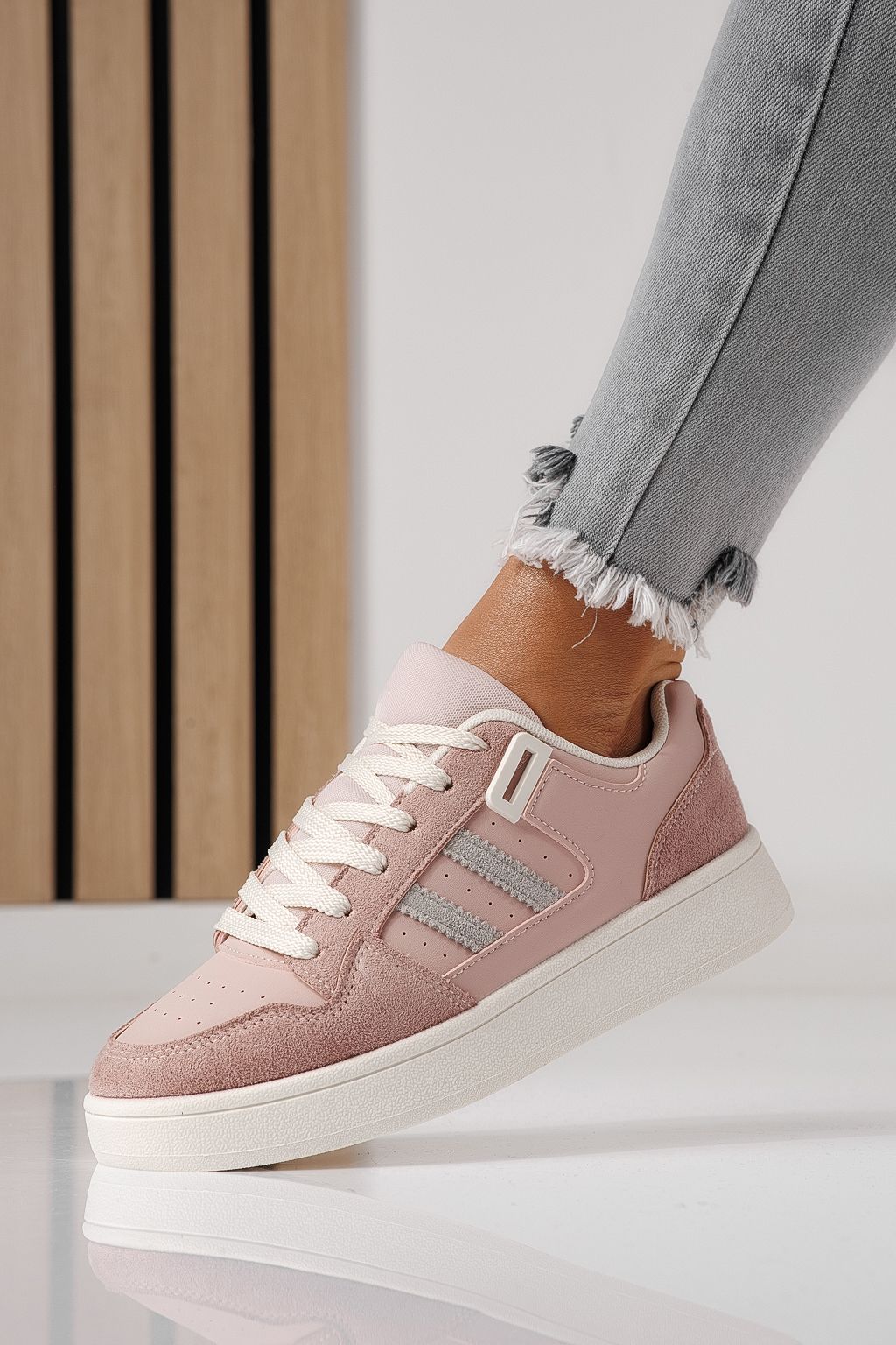 Női sportcipők rózsaszín öko bőrből készült Iris #24189