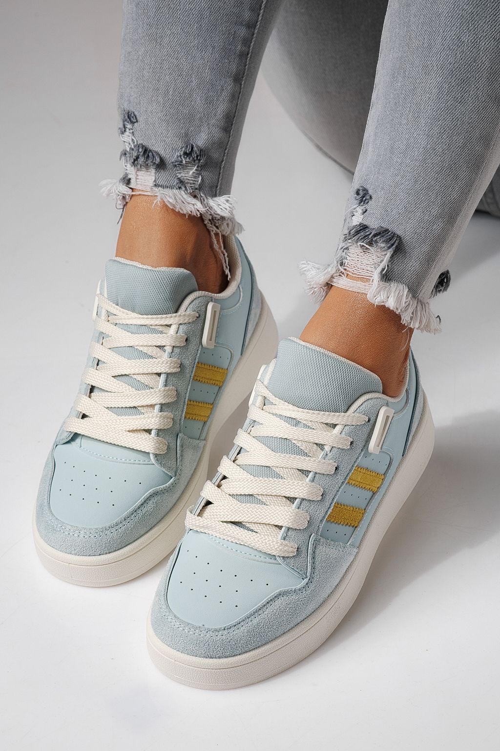 Női sportcipők kék öko bőrből készült Iris #24193