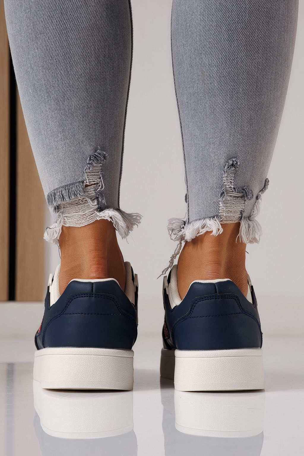 Női sportcipők kék öko bőrből készült Iris #24194