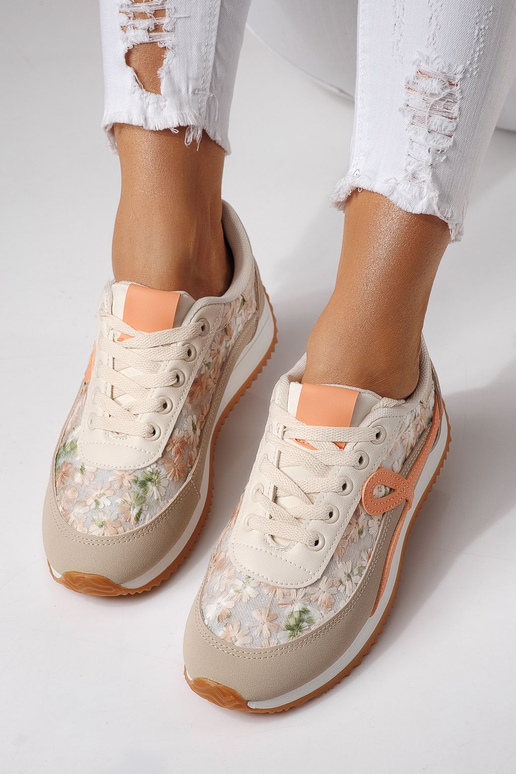 Női sportcipők narancs öko bőrből készült Jesica #24127