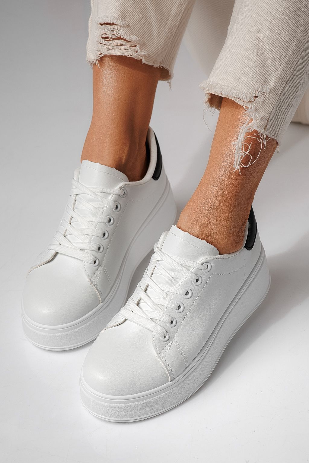 Női sportcipők fehér öko bőrből készült Celin #24062