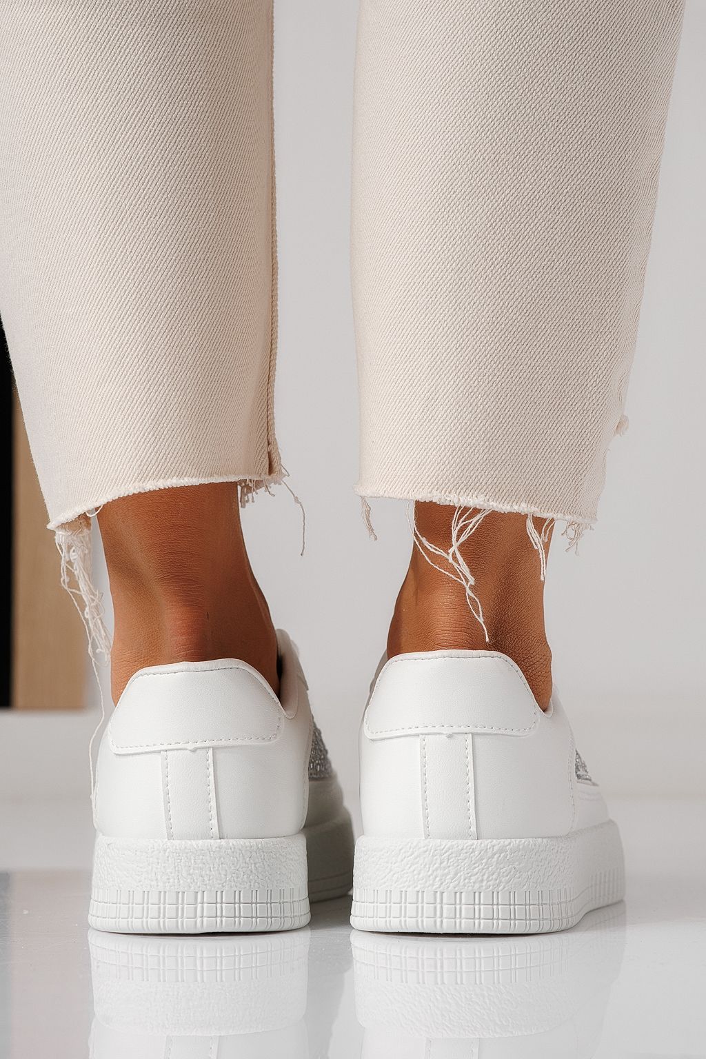 Női sportcipők fehér öko bőrből készült Rania #24176