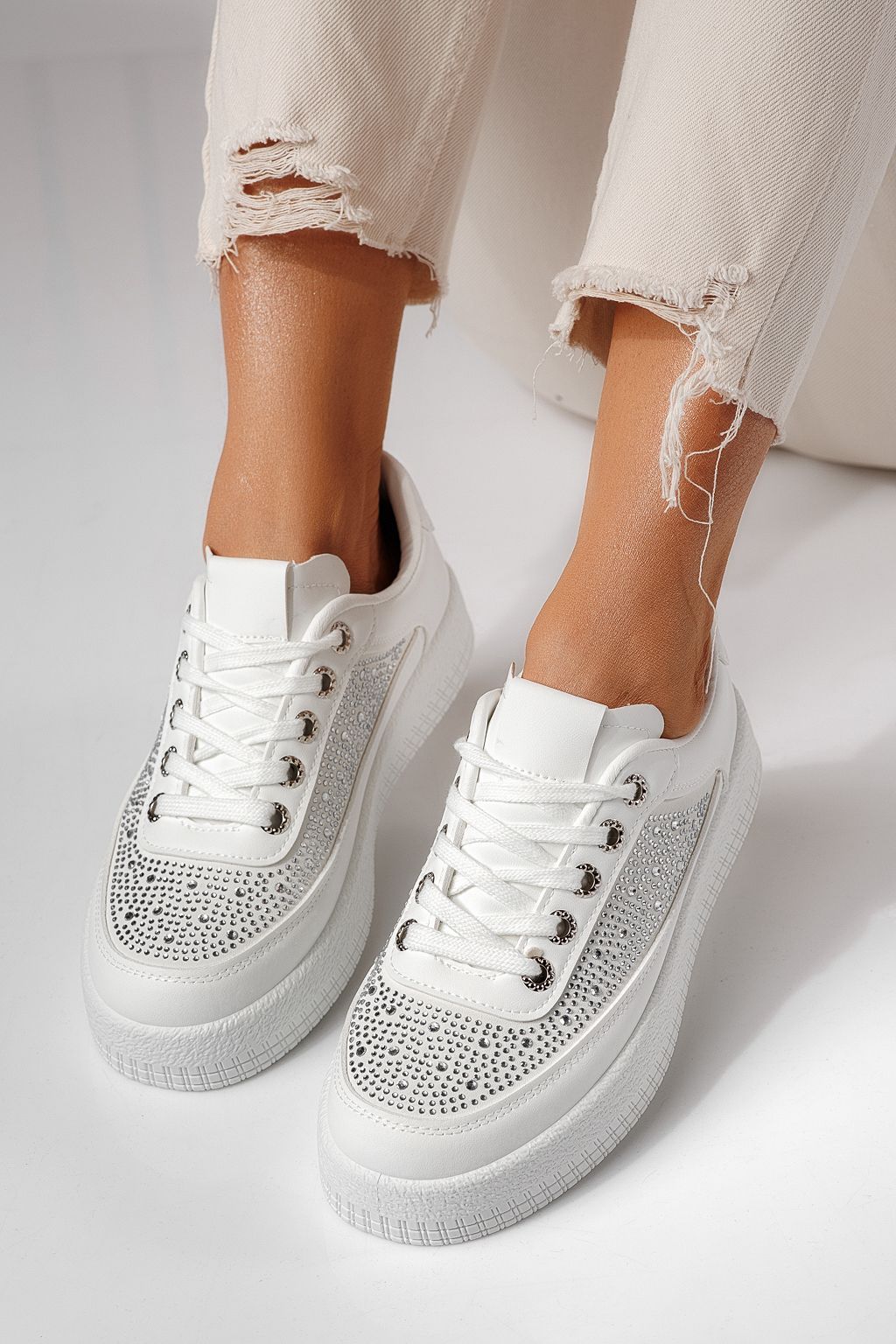 Női sportcipők fehér öko bőrből készült Rania #24176