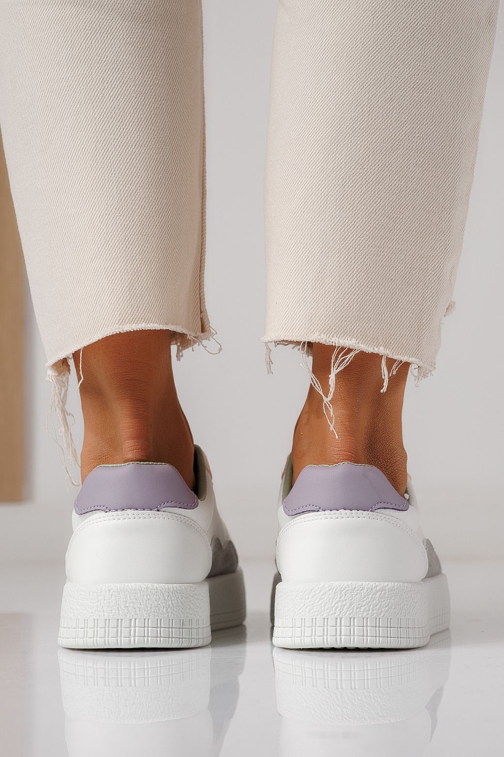 Női sportcipők rózsaszín öko bőrből készült Nadia #24163