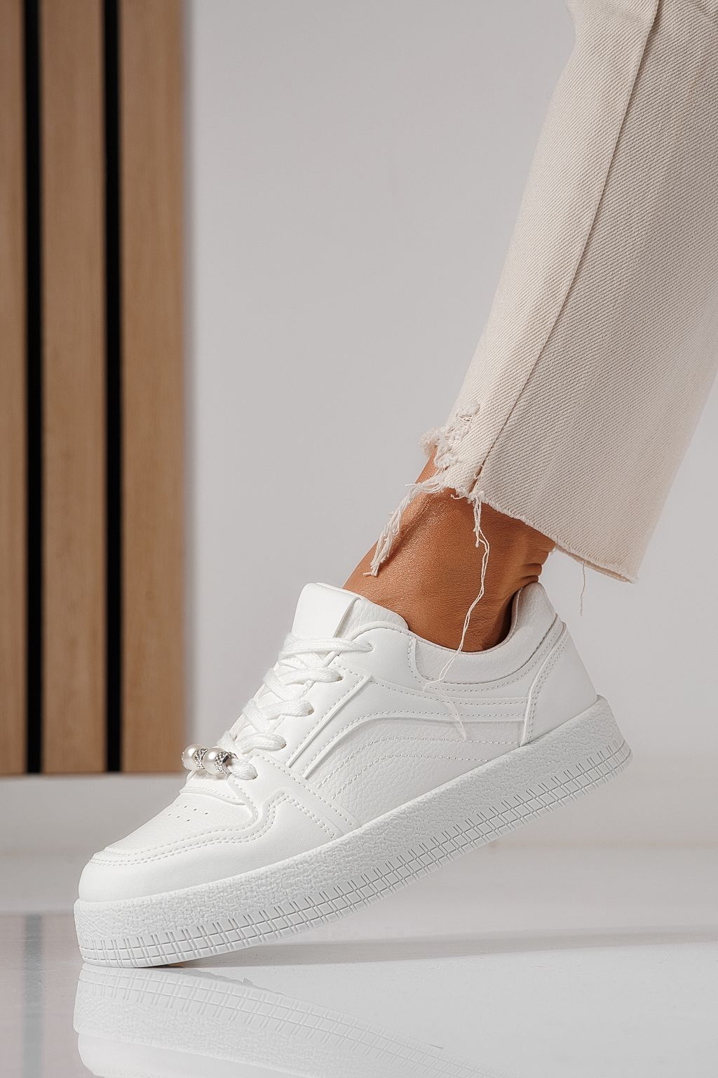 Női sportcipők fehér öko bőrből készült Oana #24174