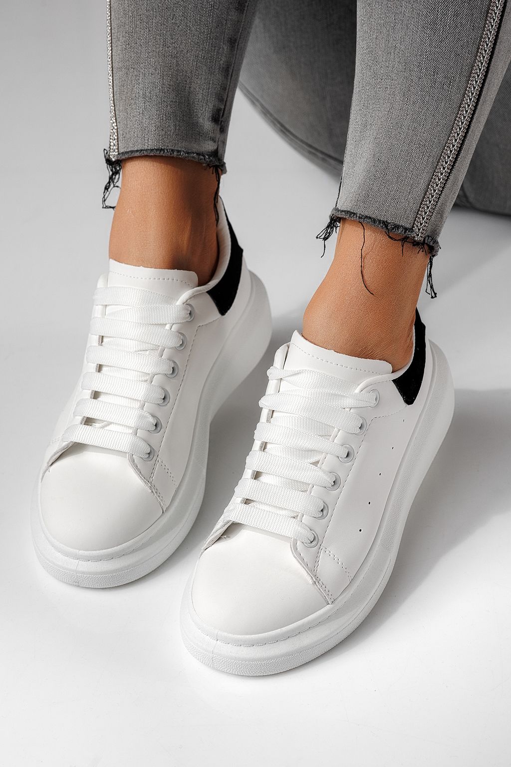 Női fehér ekológikus bőr tornacipő Raya #24180