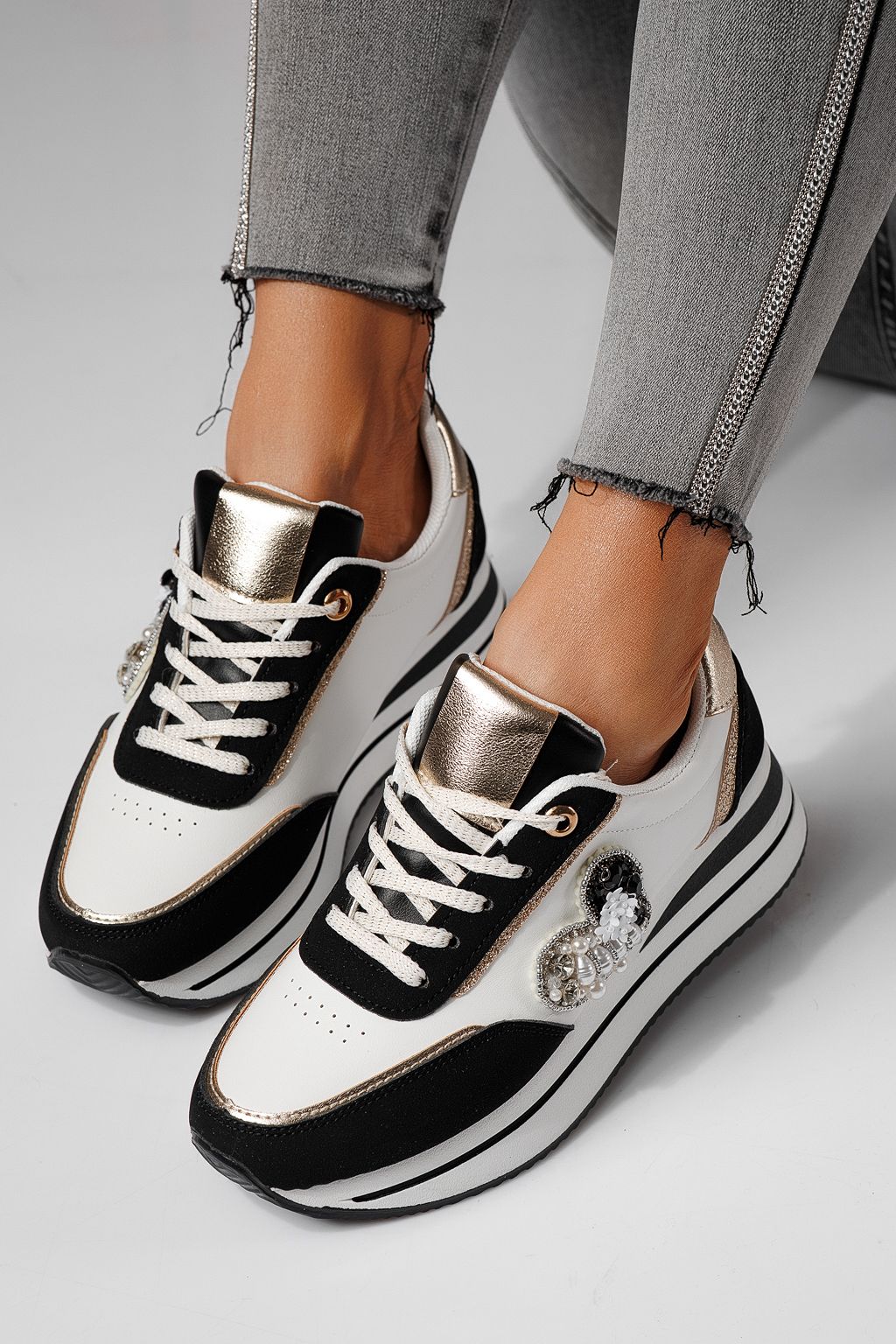 Női sportcipők fekete öko bőrből készült Kayla #24142