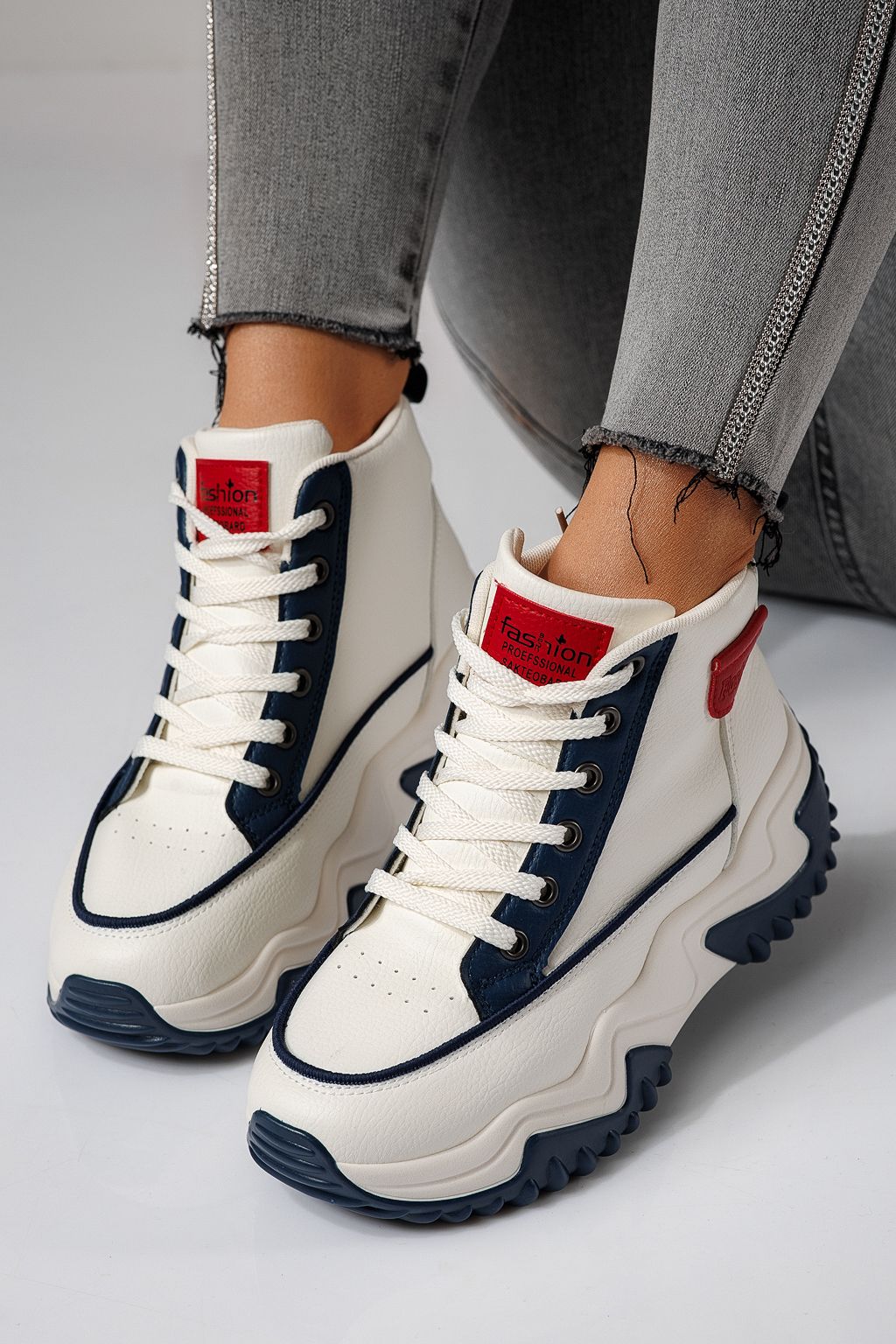 Női sportcipők kék öko bőrből készült Lea #24153