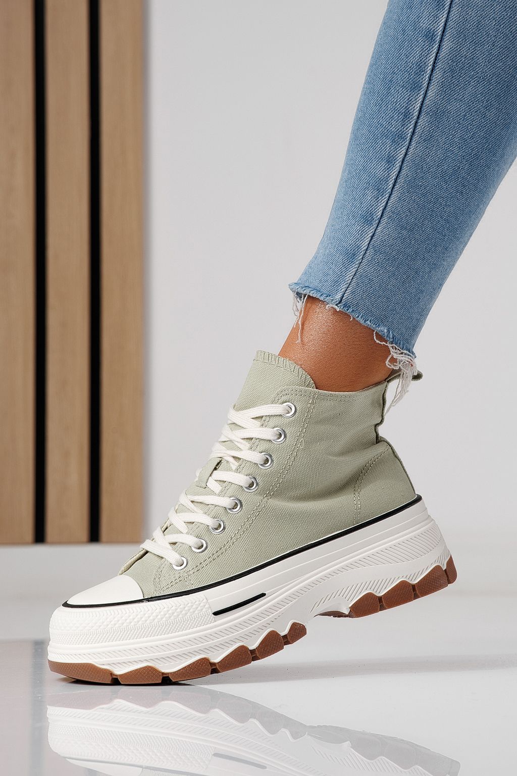 Női zöld textil tornacipő Seline #24187