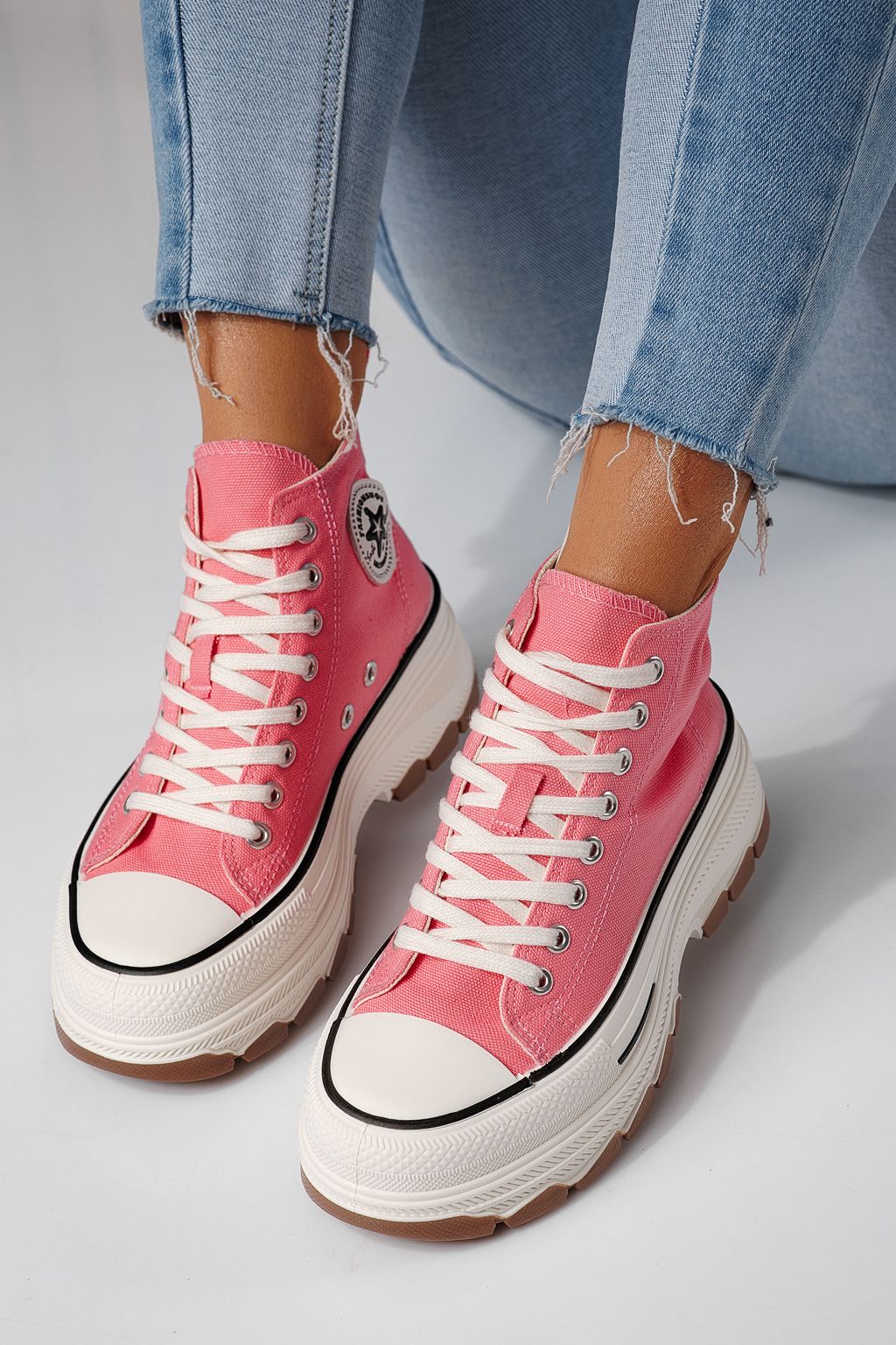 Női rózsaszín textil tornacipő Seline #24183