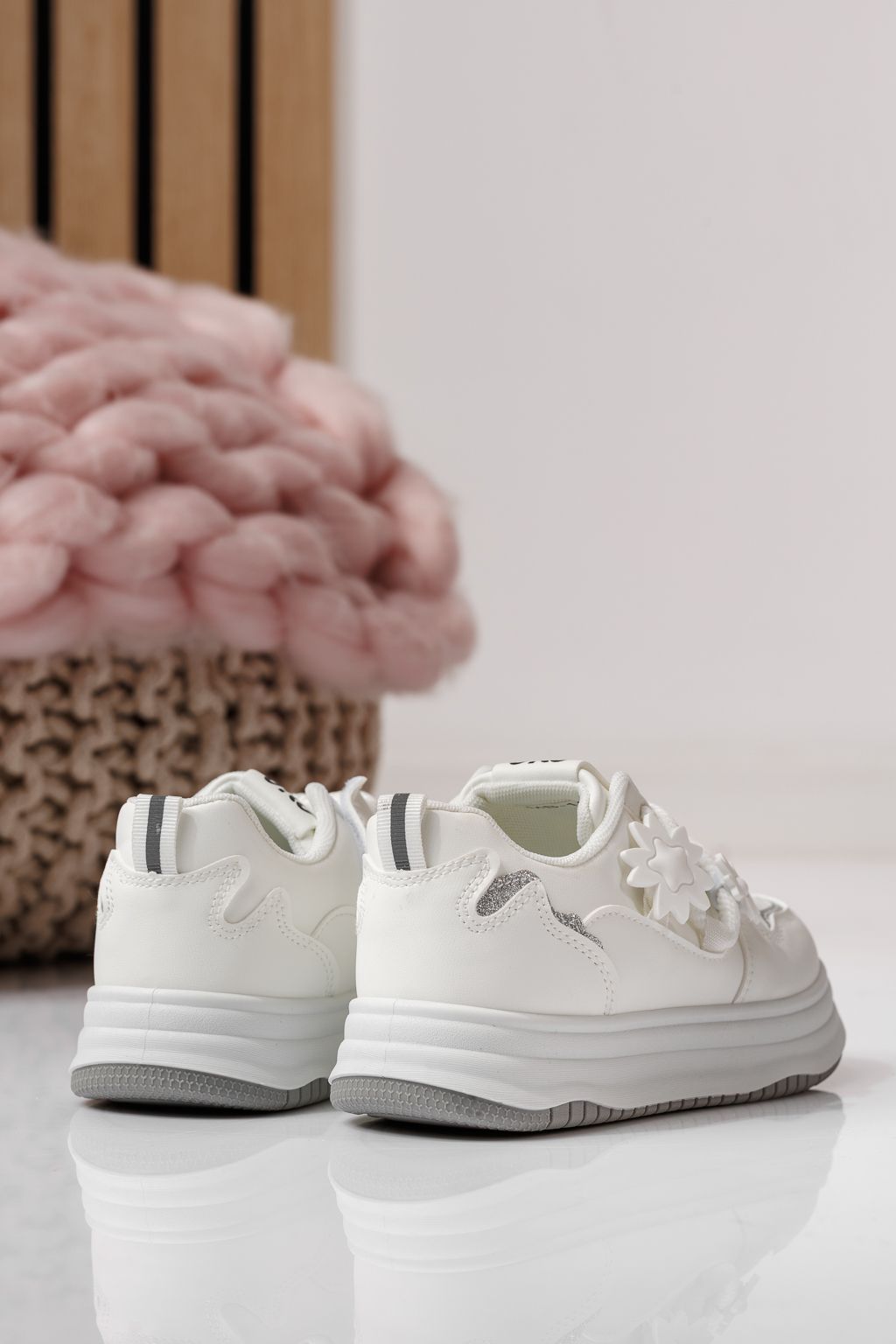 Gyerekcipők fehér öko bőrből készült Becca #24051