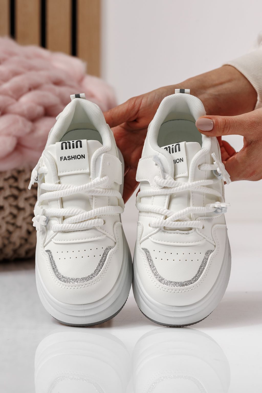 Gyerekcipők fehér öko bőrből készült Becca #24051