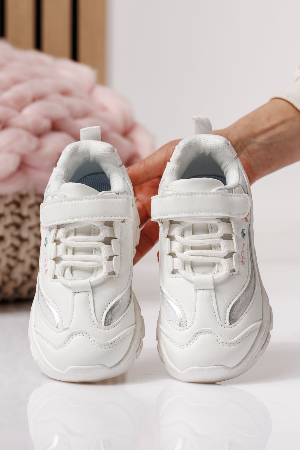 Gyerekcipők fehér öko bőrből készült Arya #24044