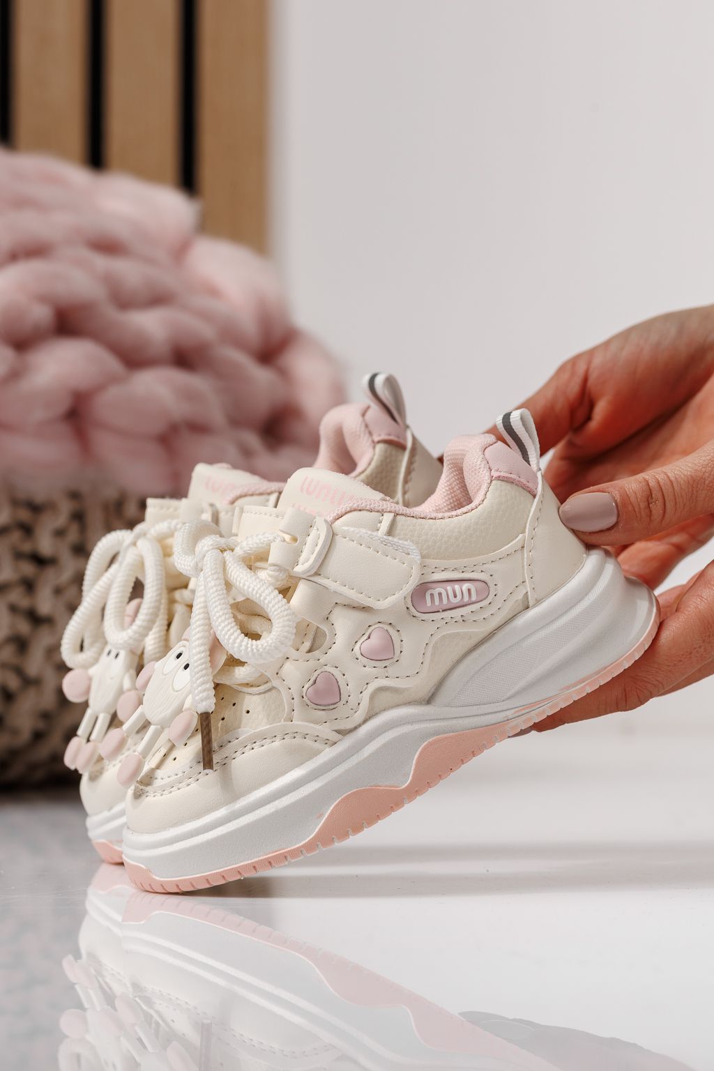 Gyerekcipők rózsaszín öko bőrből készült Briana #24046