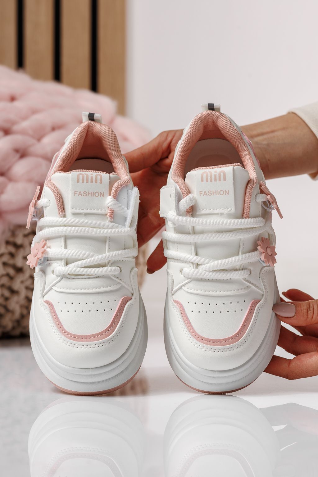 Gyerekcipők rózsaszín öko bőrből készült Becca #24048