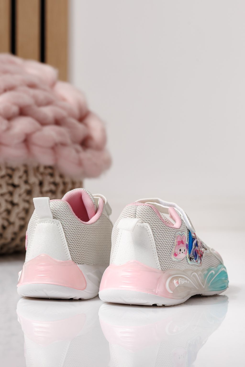 Gyerekcipők rózsaszín textil anyagból készült Flori #24022