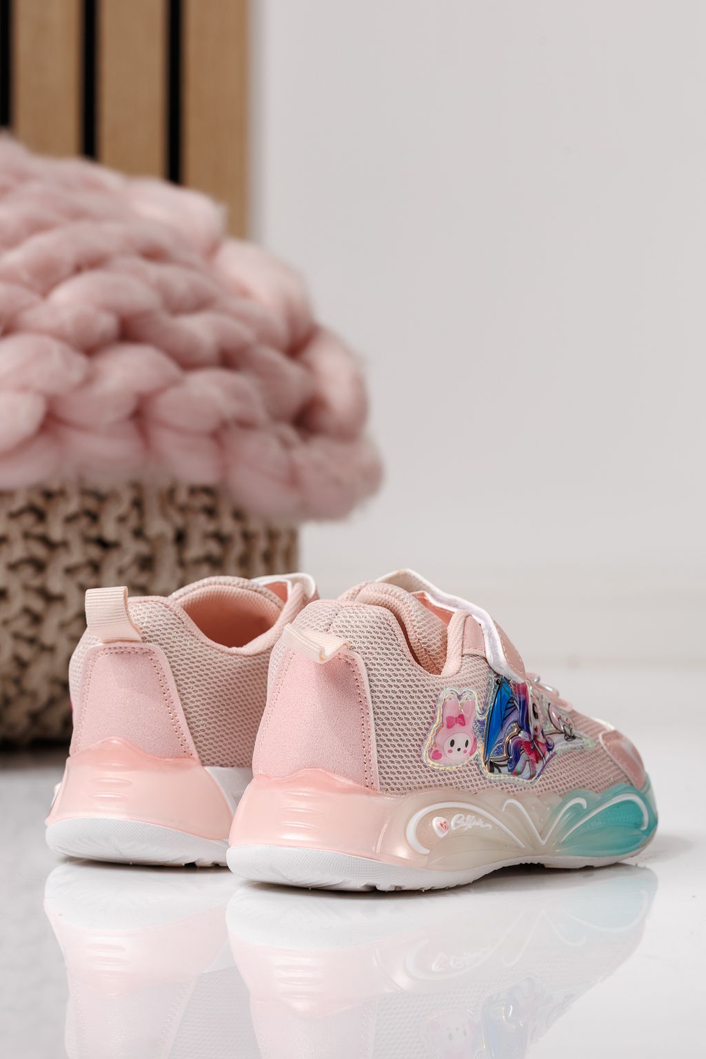 Gyerekcipők rózsaszín textil anyagból készült Flori #24023