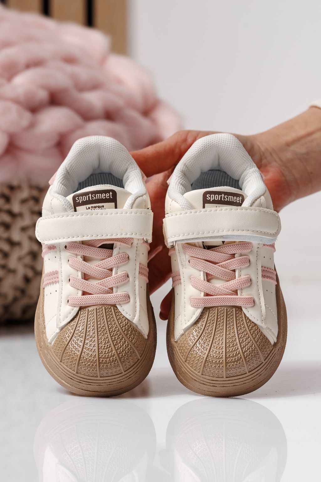 Gyerekcipők rózsaszín öko bőrből készült Allana #24020