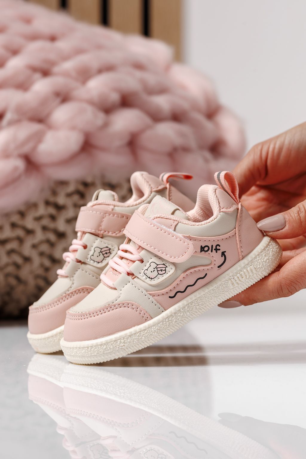 Gyerekcipők rózsaszín öko bőrből készült Adda #24016