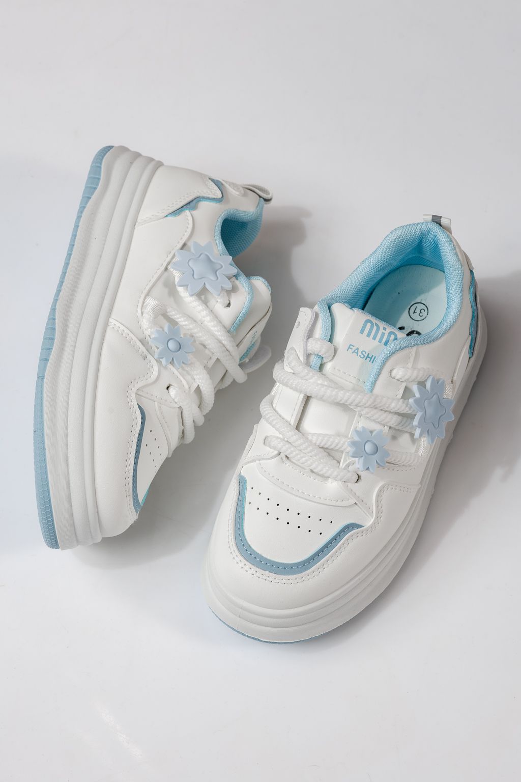 Gyerekcipők kék öko bőrből készült Becca #24047