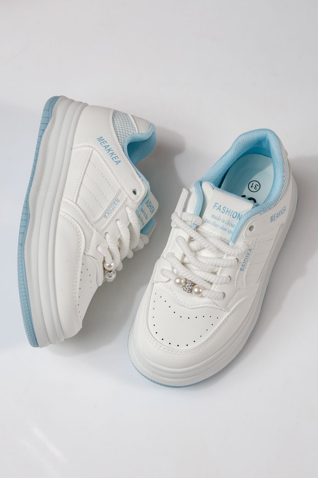 Gyerekcipők kék öko bőrből készült Asena #24026