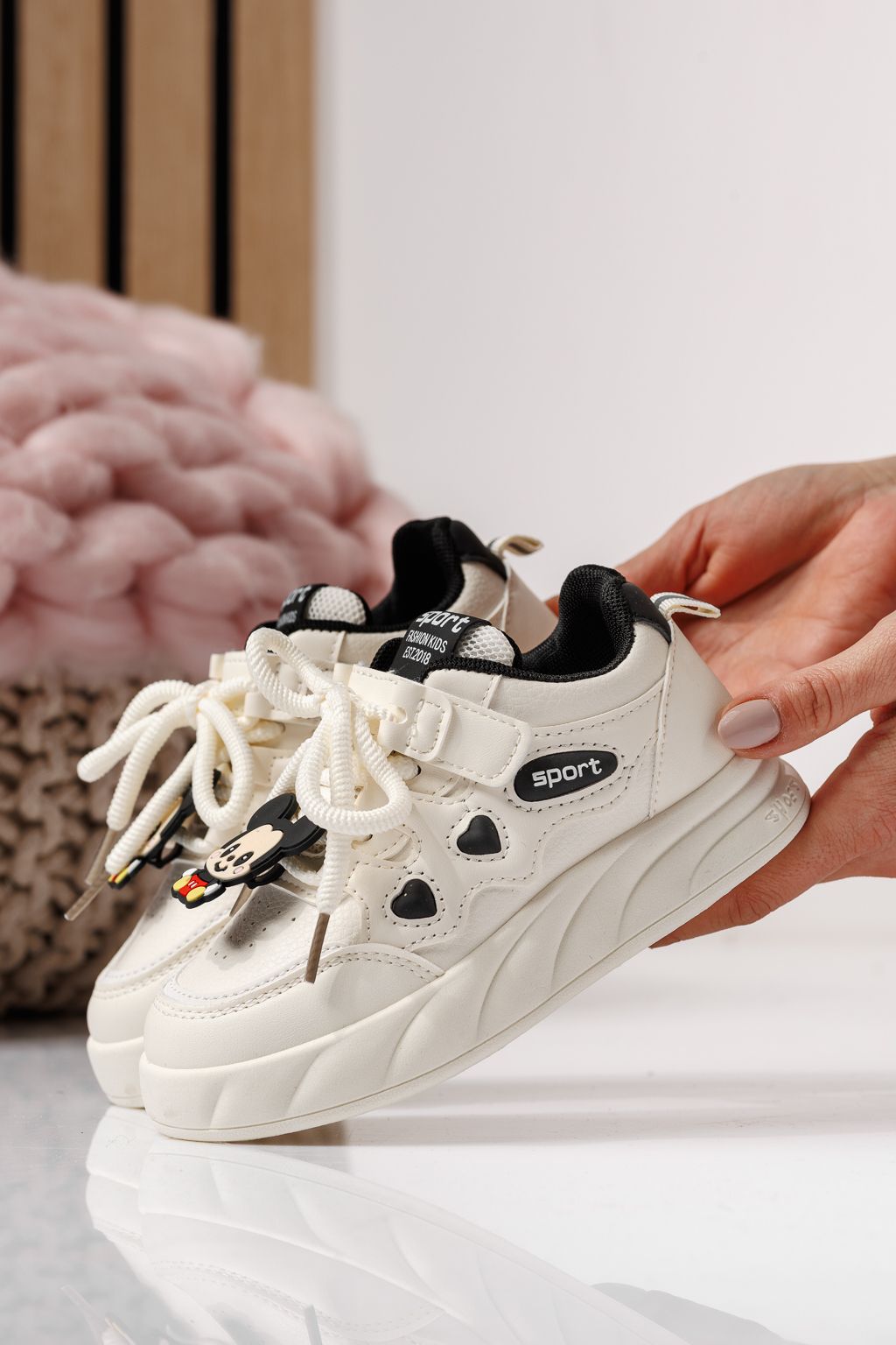 Gyerekcipők fehér öko bőrből készült Aylin #24011