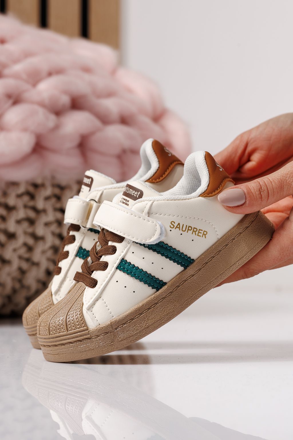 Gyerekcipők zöldellő öko bőrből készült Allana #24018