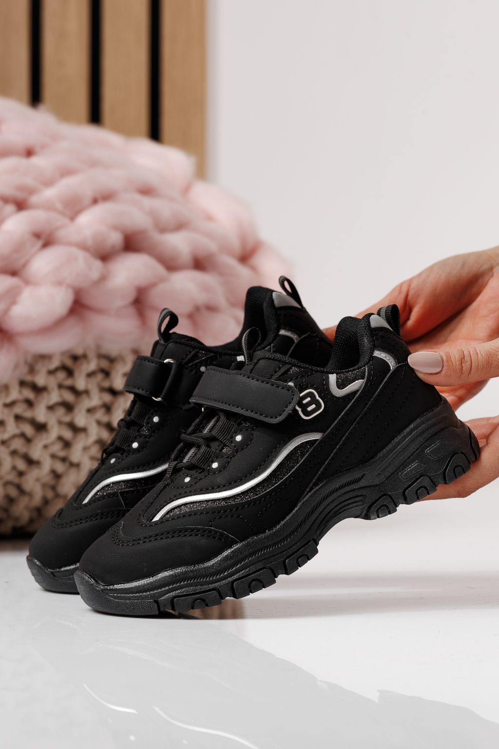 Gyerekcipők fekete öko bőrből készült Arya #24031