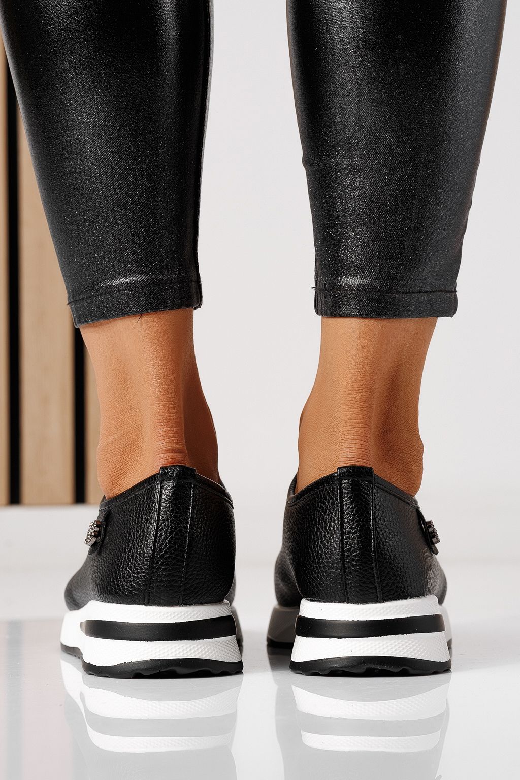 Női szürke alkalmi cipő ekológikus bőrből Azalea #24203