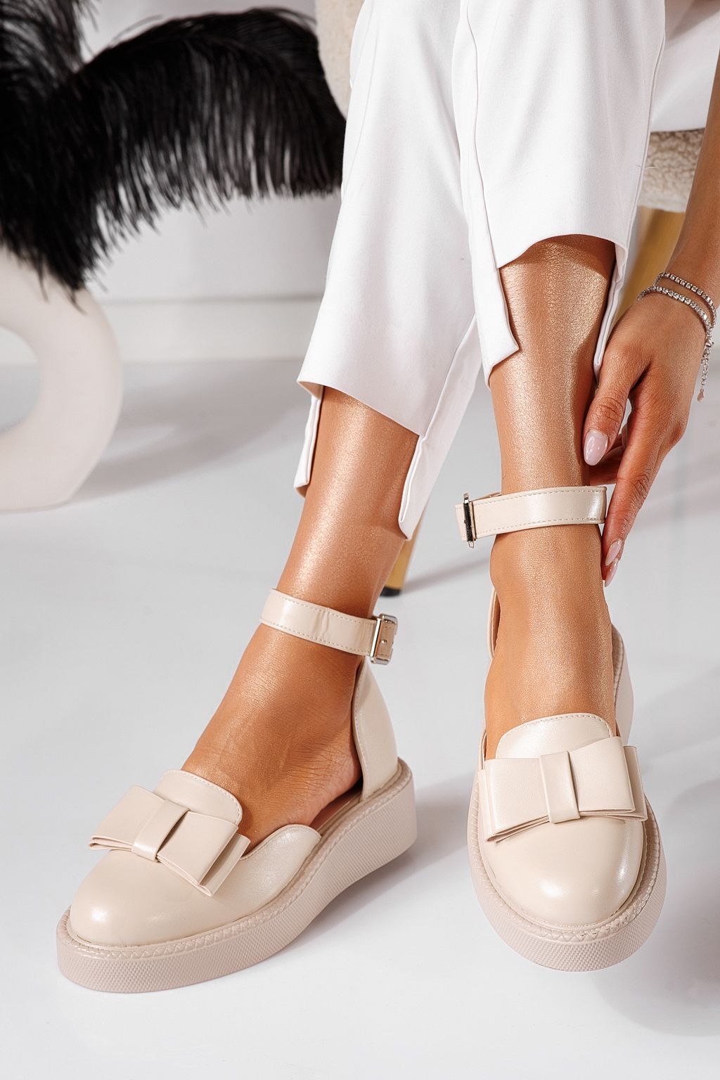 Willy Női Alkalmi Cipő Bézs Ökológiai Bőrből #24211