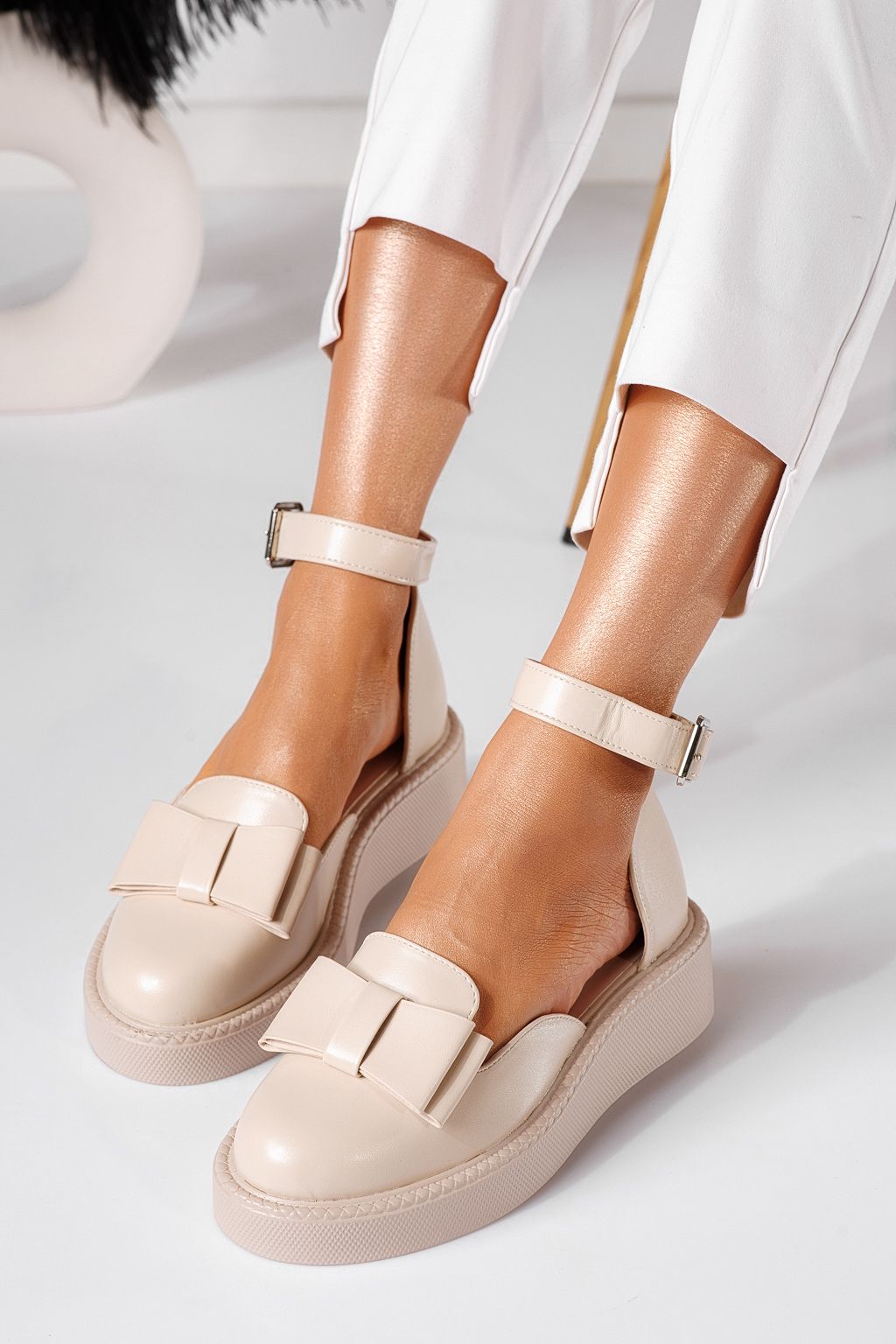 Willy Női Alkalmi Cipő Bézs Ökológiai Bőrből #24211