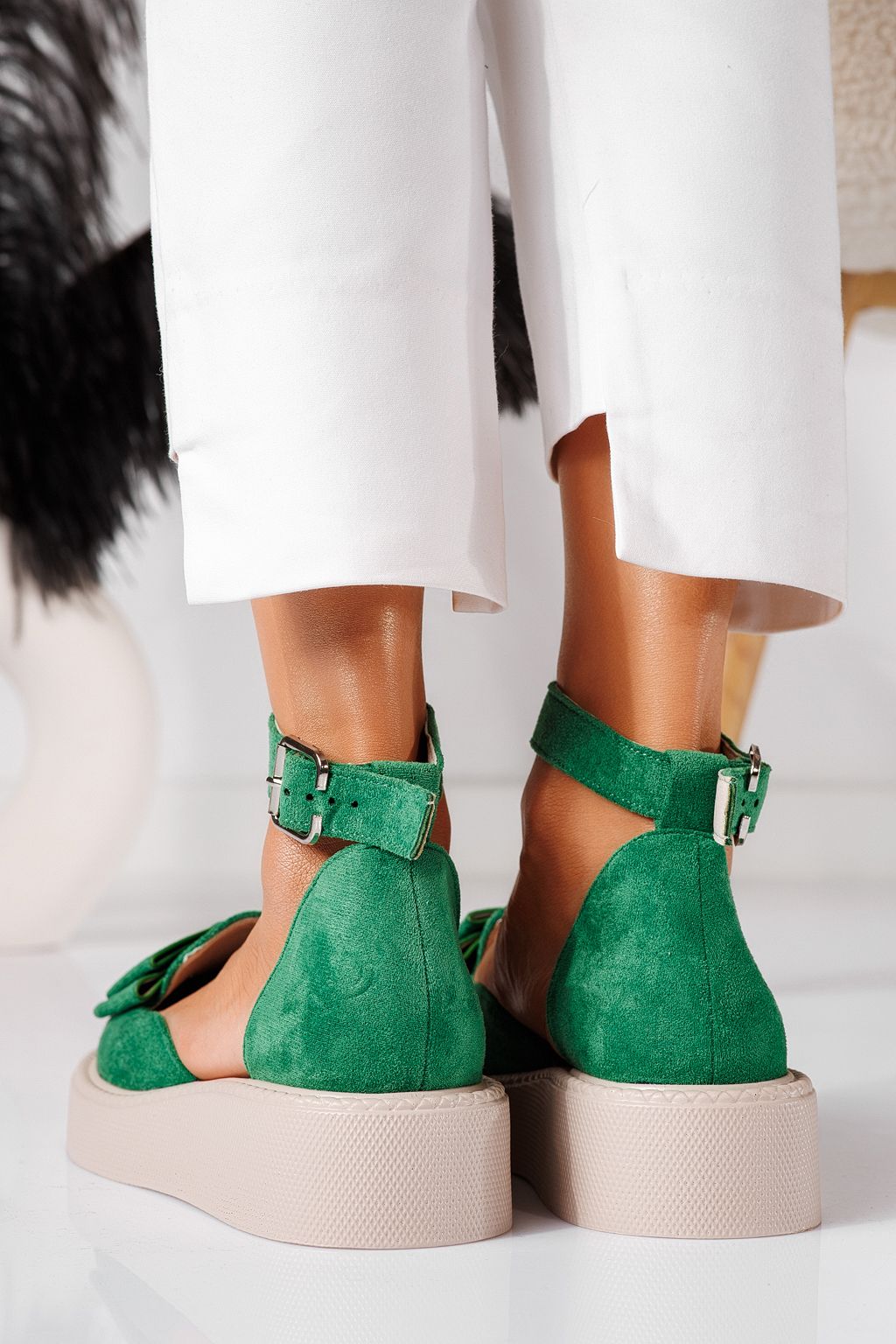 Willy Női Alkalmi Cipő Zöld Velúr Ökológiai Bőrből #24223