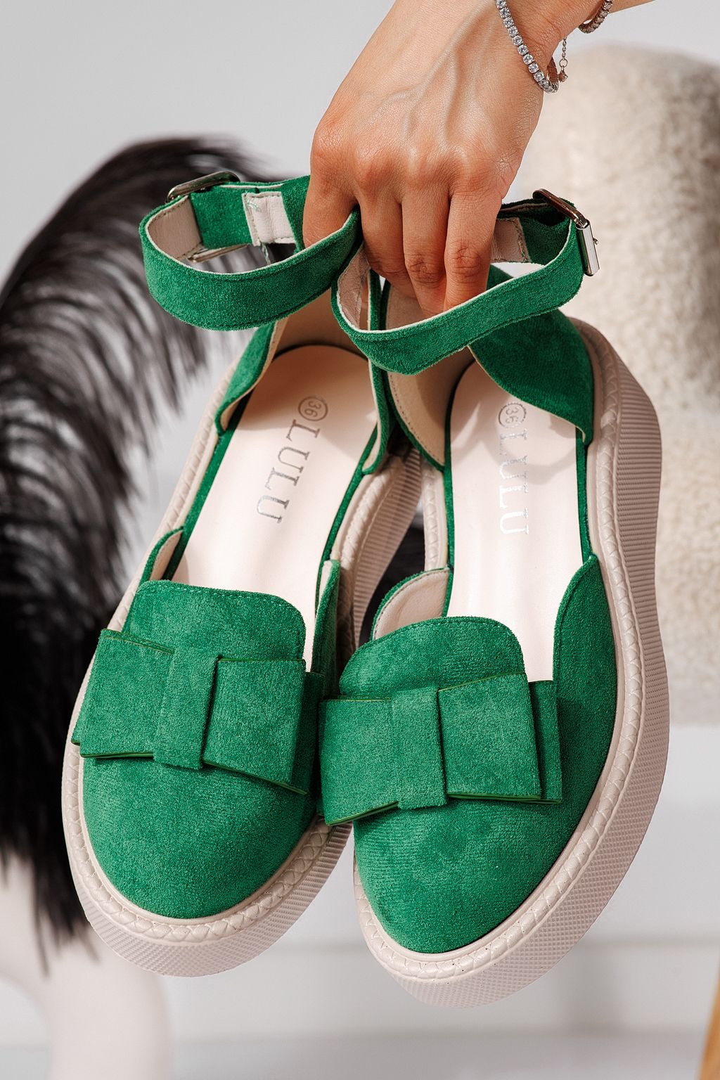 Willy Női Alkalmi Cipő Zöld Velúr Ökológiai Bőrből #24223