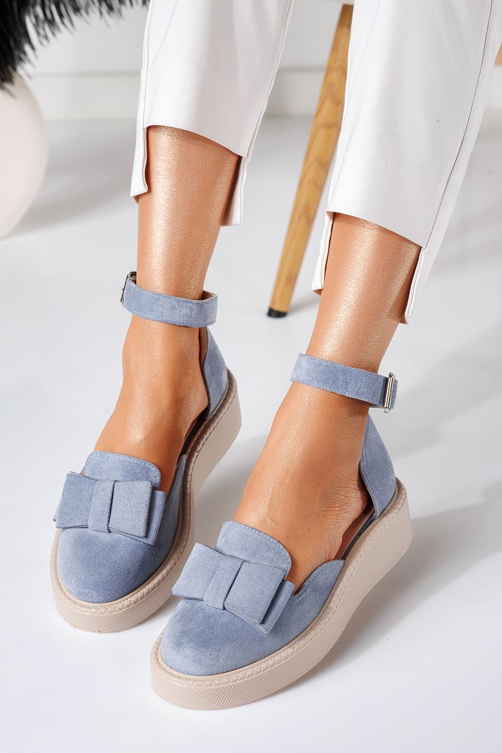 Willy Női Alkalmi Cipő Kék Velúr Ökológiai Bőrből #24224