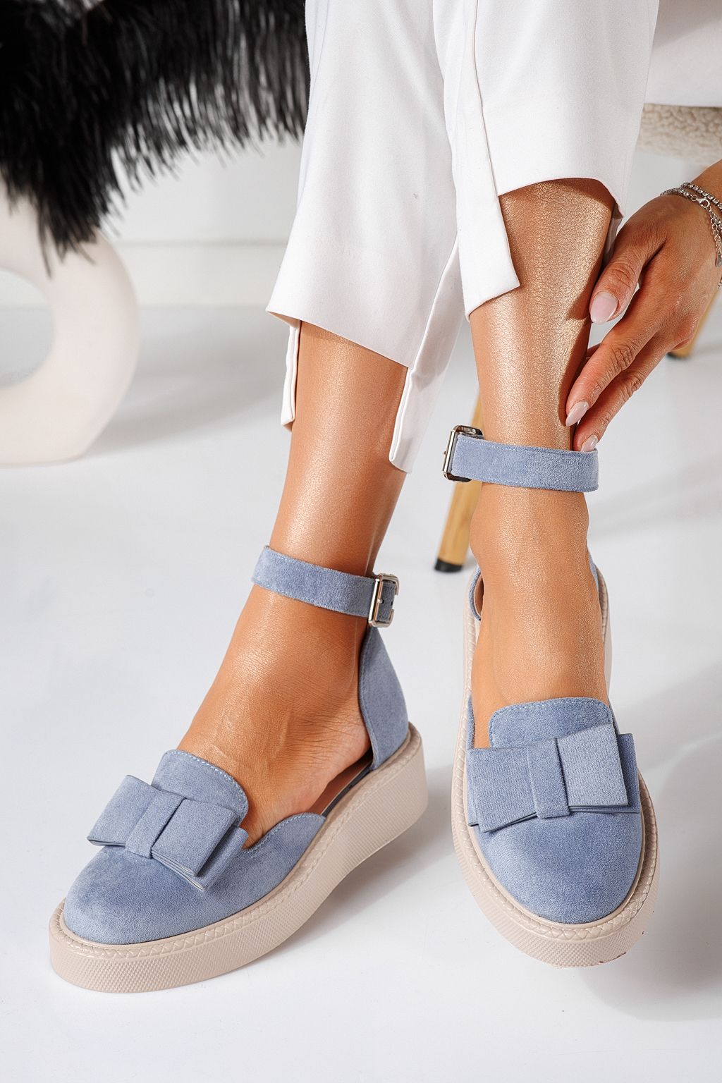 Willy Női Alkalmi Cipő Kék Velúr Ökológiai Bőrből #24224