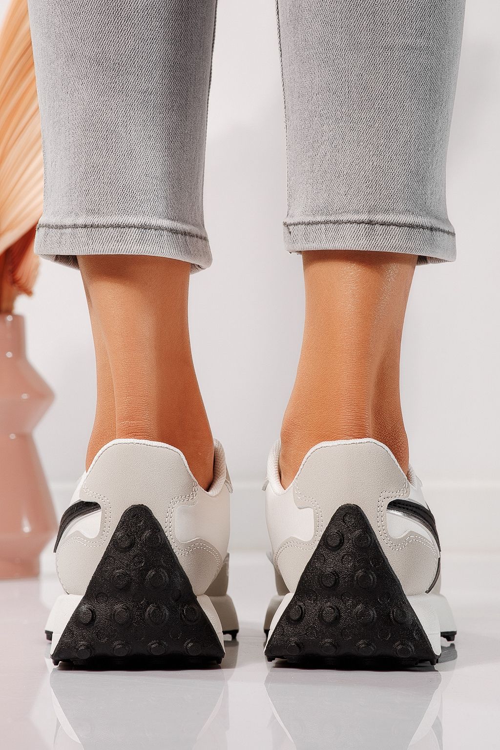 Női szürke eco-bőr tornacipő Clare #24294